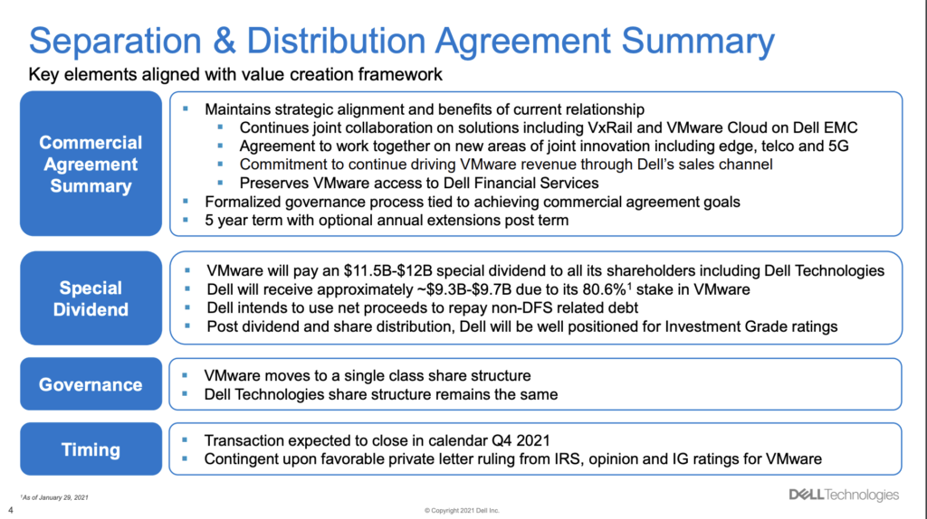 Dell Formally Announces Spin Off of VMware Set for Q4