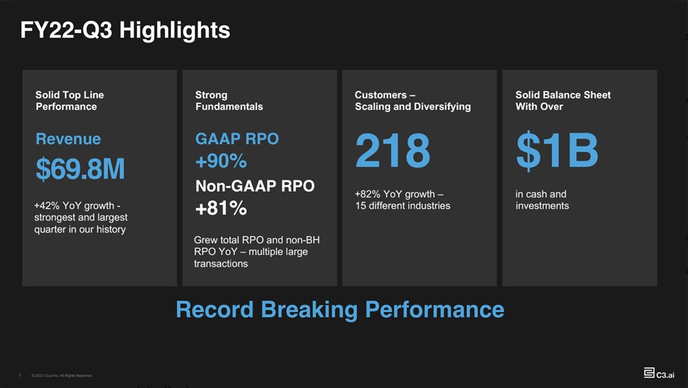 C3 AI FY22 Q3 Highlights