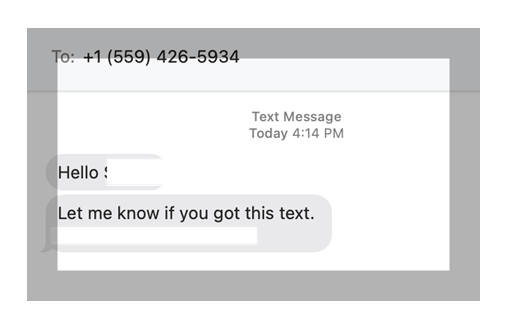 Sample text message